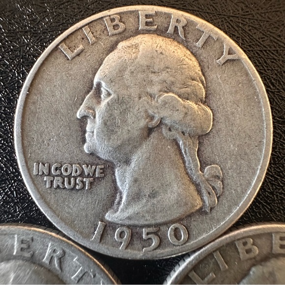 1950–1952 Washington Quarters Lot of 3 – 90% Silver U.S. Coins - Picture 3 of 8